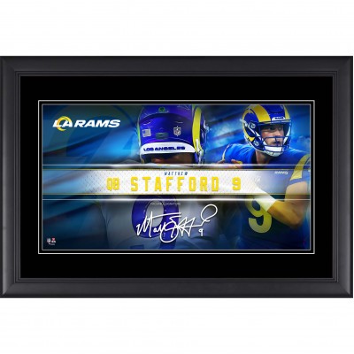 Matthew Stafford Los Angeles Rams Facsimile Signature Fanatics Authentic Framed 10 x 18 Player Nameplate Collage