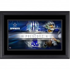 Dak Prescott Dallas Cowboys Facsimile Signature Fanatics Authentic Framed 10 x 18 Player Nameplate Collage
