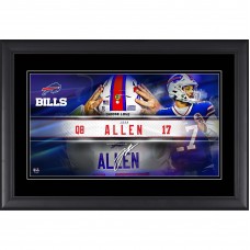 Josh Allen Buffalo Bills Facsimile Signature Fanatics Authentic Framed 10 x 18 Player Nameplate Collage