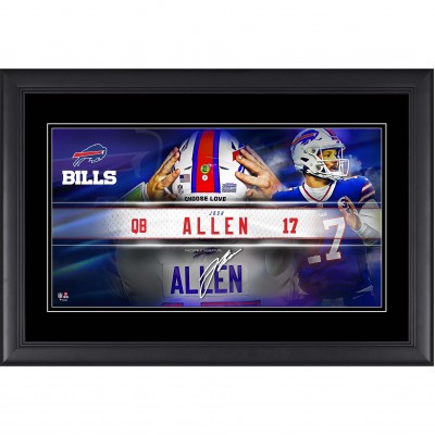 Josh Allen Buffalo Bills Facsimile Signature Fanatics Authentic Framed 10 x 18 Player Nameplate Collage