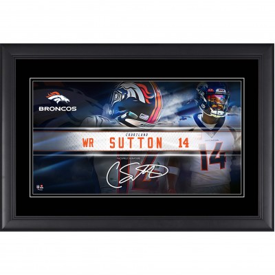Courtland Sutton Denver Broncos Facsimile Signature Fanatics Authentic Framed 10 x 18 Player Nameplate Collage