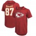 Футболка с капюшоном Travis Kelce Kansas City Chiefs Majestic Threads Player Name & Number Tri-Blend - Red