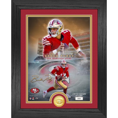 San Francisco 49ers Brock Purdy Highland Mint 13 x 16 Legends Bronze Coin Photo Mint