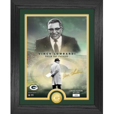 Green Bay Packers Vince Lombardi Highland Mint 13 x 16 Legends Bronze Coin Photo Mint