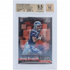 Jimmy Garoppolo New England Patriots Autographed 2014 Bowman Chrome Pulsar Refractor #TSR-JG #1/5 BGS Authenticated 9.5/10 Rookie Card - 9.5,9,9.5,9.5 Subgrades Jimmy Garoppolo New England Patriots Autographed 2014 Bowman Chrome Pulsar Refractor #TSR-JG #1/5 BGS Authenticated 9.5/10 Rookie Card - 9.5,9,9.5,9.5 Subgrades