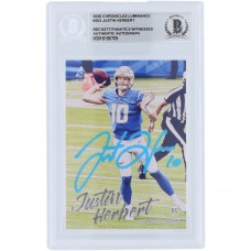 Justin Herbert Los Angeles Chargers Autographed 2020 Panini Luminance Powder Blue Paint #203 Beckett Fanatics Witnessed Authenticated Rookie Card Justin Herbert Los Angeles Chargers Autographed 2020 Panini Luminance Powder Blue Paint #203 Beckett Fanatics Witnessed Authenticated Rookie Card