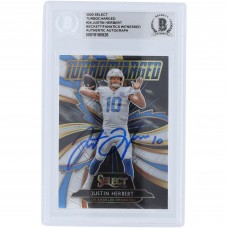 Justin Herbert Los Angeles Chargers Autographed 2020 Panini Select Turbocharged #T24 Beckett Fanatics Witnessed Authenticated Rookie Card Justin Herbert Los Angeles Chargers Autographed 2020 Panini Select Turbocharged #T24 Beckett Fanatics Witnessed Authenticated Rookie Card