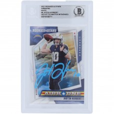 Justin Herbert Los Angeles Chargers Autographed 2021 Panini Rookies & Stars Airborne - White #AB-8 #73/149 Beckett Fanatics Witnessed Authenticated Card