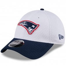 Бейсболка New England Patriots New Era 2024 NFL Training Camp 9FORTY - White/Navy