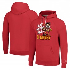 Unisex Kansas City Chiefs Homage Red Holiday Raglan Tri-Blend Pullover Hoodie