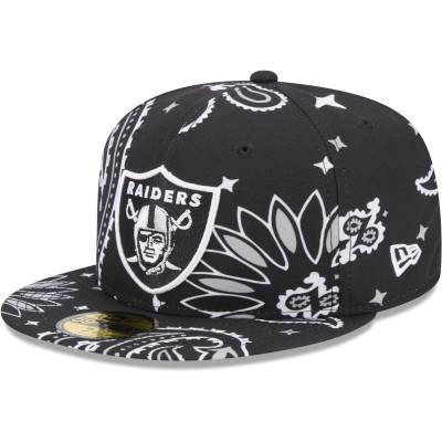 Бейсболка Las Vegas Raiders New Era Black Paisley 59FIFTY