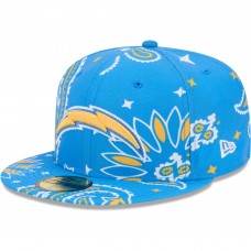 Бейсболка Los Angeles Chargers New Era Paisley 59FIFTY - Powder Blue
