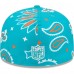 Бейсболка Miami Dolphins New Era Aqua Paisley 59FIFTY Fitted