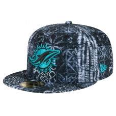 Бейсболка Miami Dolphins New Era Black Shibori 59FIFTY