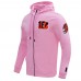 Толстовка на молнии Cincinnati Bengals Pro Standard Classic Chenille Double Knit - Pink