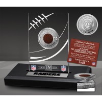Las Vegas Raiders Highland Mint Game-Used Football Silver Coin Desk Top Display