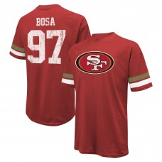 Футболка Nick Bosa San Francisco 49ers Majestic Threads Name & Number Oversize Fit - Scarlet