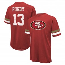 Футболка Brock Purdy San Francisco 49ers Majestic Threads Name & Number Oversize Fit - Scarlet