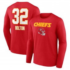 Kansas City Chiefs Nick Bolton Red Wordmark Player Name & Number Long Sleeve T-Shirt