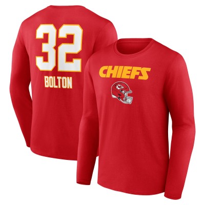 Kansas City Chiefs Nick Bolton Red Wordmark Player Name & Number Long Sleeve T-Shirt