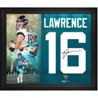 Trevor Lawrence Jacksonville Jaguars Autographed Fanatics Authentic Framed 20 x 24 Jersey Number Collage