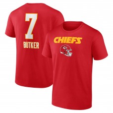 Футболка Harrison Butker Kansas City Chiefs Wordmark Player Name & Number - Red