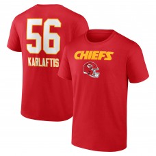 Футболка George Karlaftis Kansas City Chiefs Wordmark Player Name & Number - Red