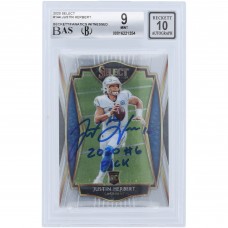 Justin Herbert Los Angeles Chargers Autographed 2020 Panini Select #144 Beckett Fanatics Witnessed Authenticated 9/10 Rookie Card with 2020 #6 Pick Inscription Justin Herbert Los Angeles Chargers Autographed 2020 Panini Select #144 Beckett Fanatics Witnessed Authenticated 9/10 Rookie Card with 2020 #6 Pick Inscription