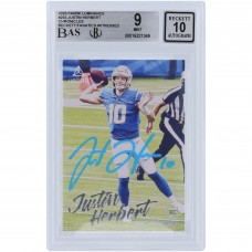 Justin Herbert Los Angeles Chargers Autographed 2020 Panini Luminance Powder Blue #203 Beckett Fanatics Witnessed Authenticated 9/10 Rookie Card