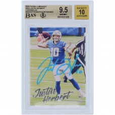 Justin Herbert Los Angeles Chargers Autographed 2020 Panini Luminance Powder Blue #203 Beckett Fanatics Witnessed Authenticated 9.5/10 Rookie Card Justin Herbert Los Angeles Chargers Autographed 2020 Panini Luminance Powder Blue #203 Beckett Fanatics Witnessed Authenticated 9.5/10 Rookie Card