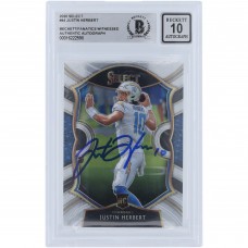 Justin Herbert Los Angeles Chargers Autographed 2020 Panini Select #44 Beckett Fanatics Witnessed Authenticated 10 Rookie Card Justin Herbert Los Angeles Chargers Autographed 2020 Panini Select #44 Beckett Fanatics Witnessed Authenticated 10 Rookie Card