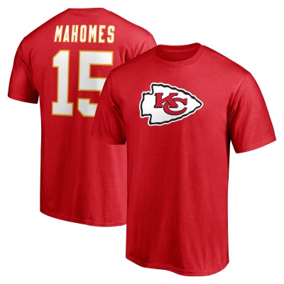 Kansas City Chiefs Patrick Mahomes Fanatics Red Icon Player Name & Number T-Shirt