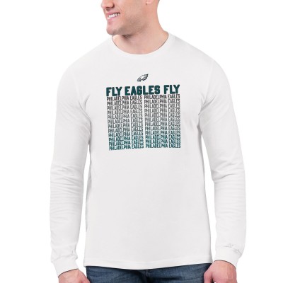 Футболка с длинным рукавом Philadelphia Eagles Starter Slogan - White