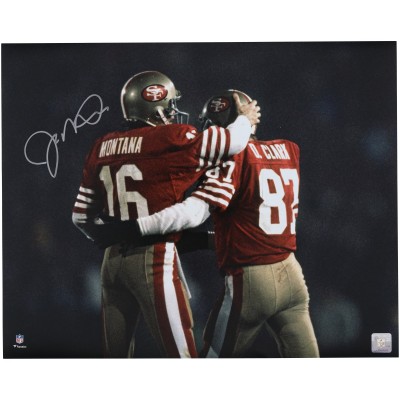 Joe Montana San Francisco 49ers Autographed Fanatics Authentic 16 x 20 with Dwight Clark Photograph