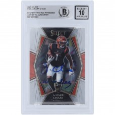 JaMarr Chase Cincinnati Bengals Autographed 2021 Panini Select #147 Beckett Fanatics Witnessed Authenticated 10 Rookie Card with Who Dey Inscription