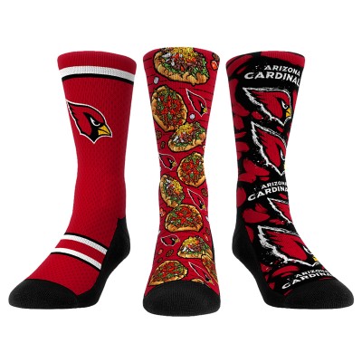 Три пары носков Arizona Cardinals Rock Em Socks Unisex Fan Favorite