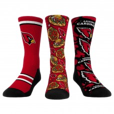 Три пары носков Arizona Cardinals Rock Em Socks Unisex Fan Favorite