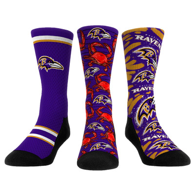 Носки Unisex Baltimore Ravens Rock Em Fan Favorite Three-Pack Crew Set