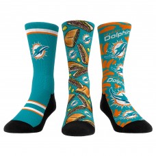 Три пары носков Miami Dolphins Rock Em Socks Unisex Fan Favorite