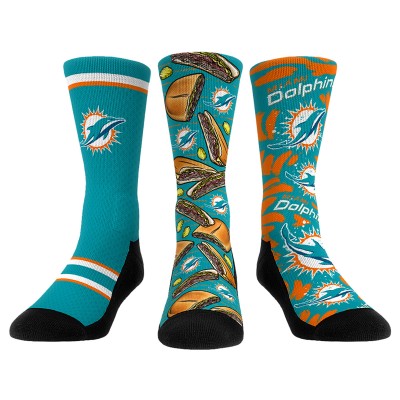 Три пары носков Miami Dolphins Rock Em Socks Unisex Fan Favorite
