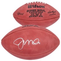 Joe Montana San Francisco 49ers Autographed Fanatics Authentic Wilson Super Bowl XVI Logo Football