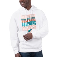 Unisex Miami Dolphins Starter White Name Drop Logo Pullover Hoodie