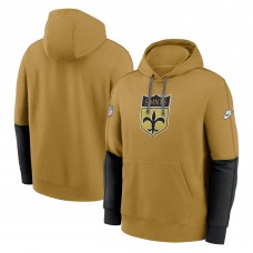 Толстовка New Orleans Saints Nike Gold Throwback Logo Club Tri-Blend