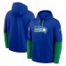 Seattle Seahawks Nike Royal Throwback Logo Club Tri-Blend Pullover Hoodie
