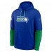 Seattle Seahawks Nike Royal Throwback Logo Club Tri-Blend Pullover Hoodie