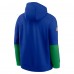 Seattle Seahawks Nike Royal Throwback Logo Club Tri-Blend Pullover Hoodie
