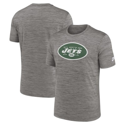New York Jets Nike Gray Sideline Velocity Throwback Logo Dri-FIT T-Shirt
