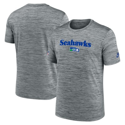 Seattle Seahawks Nike Gray Sideline Velocity Throwback Logo Dri-FIT T-Shirt