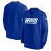 New York Giants Nike Royal 2024 Sideline Throwback Logo Long-Sleeve V-Neck Windshirt
