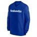 Seattle Seahawks Nike Royal 2024 Sideline Throwback Logo Long-Sleeve V-Neck Windshirt